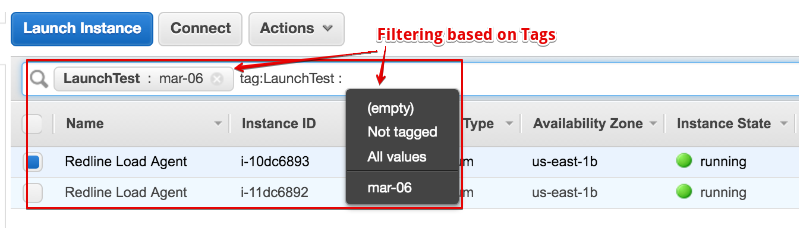 AWS Filtering based on tags