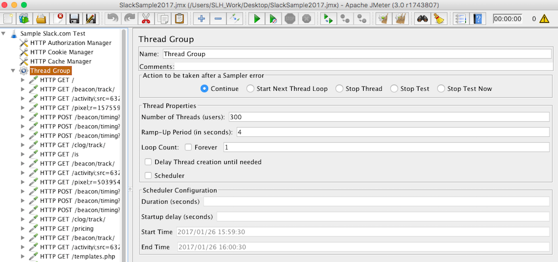 JMeter load test