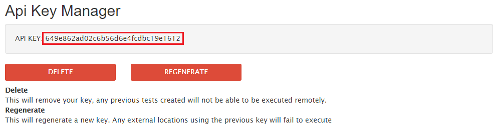 You "API key" is listed under the API Key Manager.