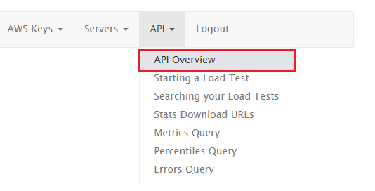 Selecting API Overview from the API main menu