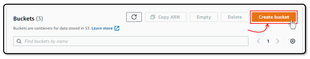 Creating a new S3 storage bucket