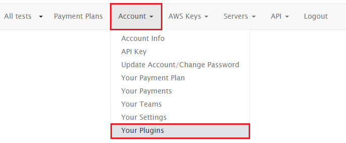 Accessing "Your Plugins" from the main Account menu