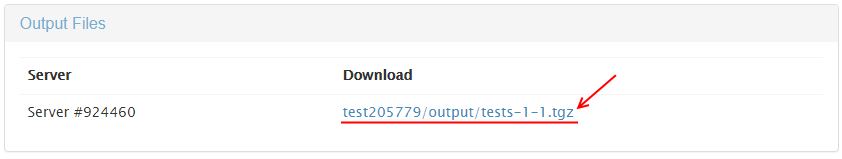 JMeter output files and log files can be downloaded as a compressed archive.