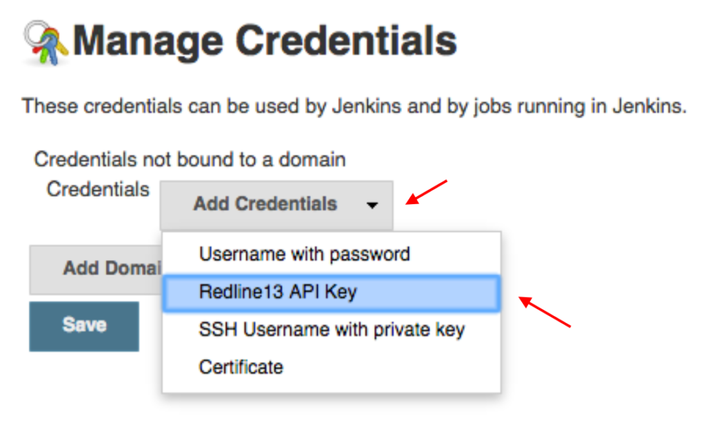 Setting up the RedLine13 API key within Jenkins