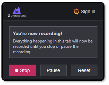 The stop button will end the active recording.